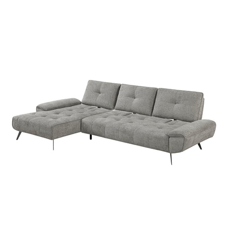 Dominic Dark Gray 2-Piece Sectional with Left Chaise and Dual-position Backs by Homelegance at Eve Furniture