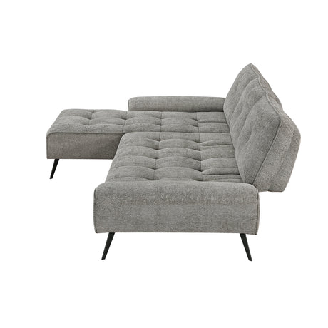 Dominic Dark Gray 2-Piece Sectional with Left Chaise and Dual-position Backs by Homelegance at Eve Furniture