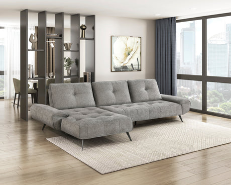 Dominic Dark Gray 2-Piece Sectional with Left Chaise and Dual-position Backs by Homelegance at Eve Furniture
