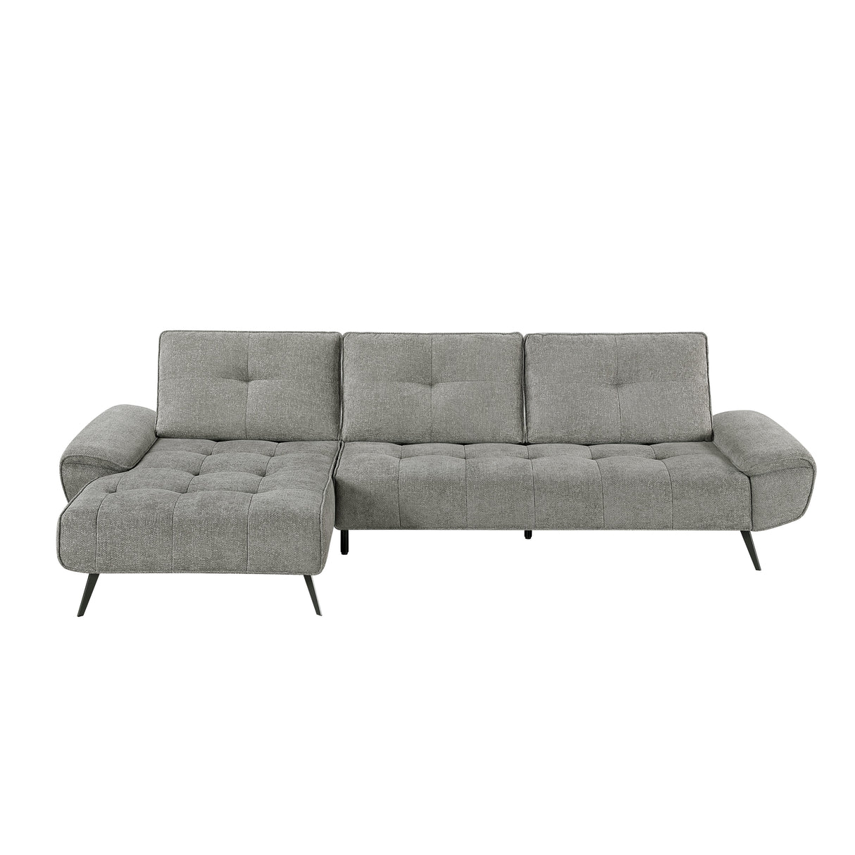 Dominic Dark Gray 2-Piece Sectional with Left Chaise and Dual-position Backs by Homelegance at Eve Furniture