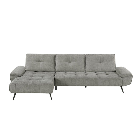Dominic Dark Gray 2-Piece Sectional with Left Chaise and Dual-position Backs by Homelegance at Eve Furniture