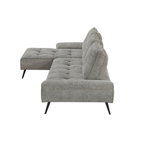 Dominic Dark Gray 2-Piece Sectional with Left Chaise and Dual-position Backs by Homelegance at Eve Furniture