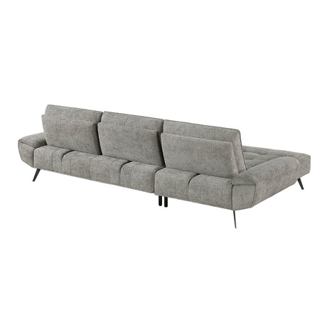 Dominic Dark Gray 2-Piece Sectional with Left Chaise and Dual-position Backs by Homelegance at Eve Furniture