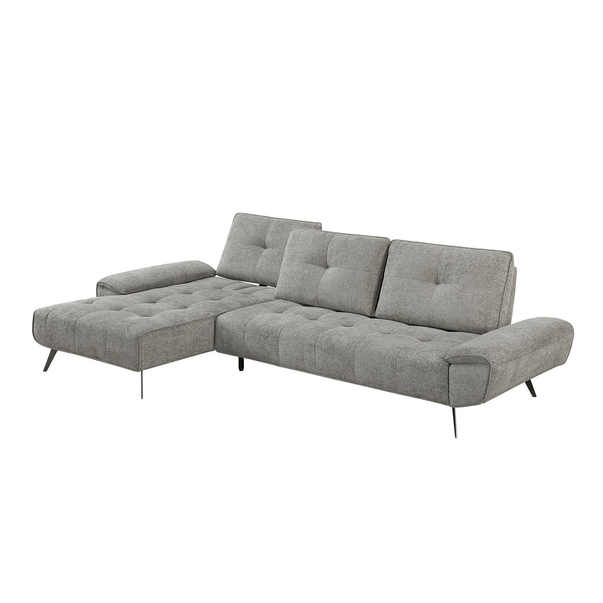 Dominic Dark Gray 2-Piece Sectional with Left Chaise and Dual-position Backs by Homelegance at Eve Furniture