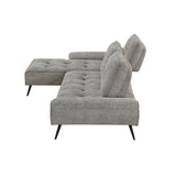 Dominic Dark Gray 2-Piece Sectional with Left Chaise and Dual-position Backs by Homelegance at Eve Furniture