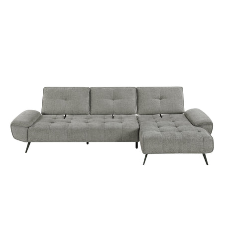 Dominic Dark Gray 2-Piece Sectional with Right Chaise and Dual-position Backs by Homelegance at Eve Furniture