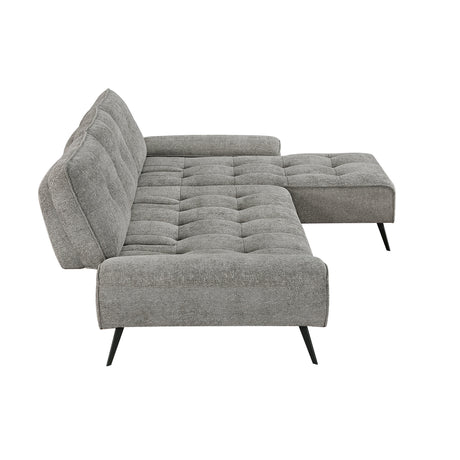 Dominic Dark Gray 2-Piece Sectional with Right Chaise and Dual-position Backs by Homelegance at Eve Furniture