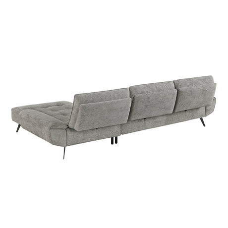 Dominic Dark Gray 2-Piece Sectional with Right Chaise and Dual-position Backs by Homelegance at Eve Furniture