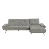 Dominic Dark Gray 2-Piece Sectional with Right Chaise and Dual-position Backs by Homelegance at Eve Furniture