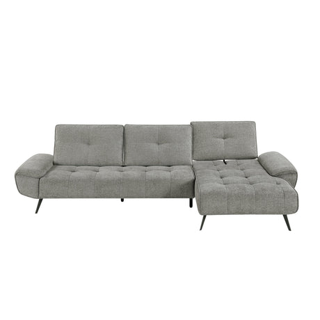 Dominic Dark Gray 2-Piece Sectional with Right Chaise and Dual-position Backs by Homelegance at Eve Furniture