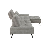 Dominic Dark Gray 2-Piece Sectional with Right Chaise and Dual-position Backs by Homelegance at Eve Furniture