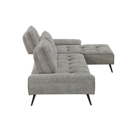 Dominic Dark Gray 2-Piece Sectional with Right Chaise and Dual-position Backs by Homelegance at Eve Furniture