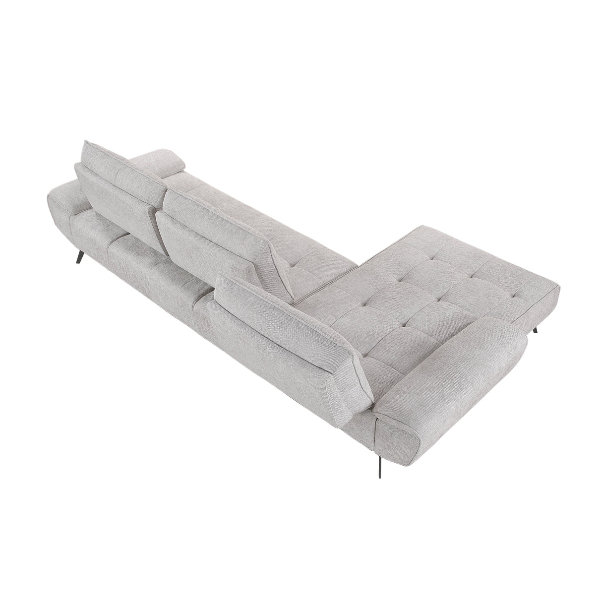 Dominic Light Gray 2-Piece Sectional with Left Chaise and Dual-position Backs by Homelegance at Eve Furniture