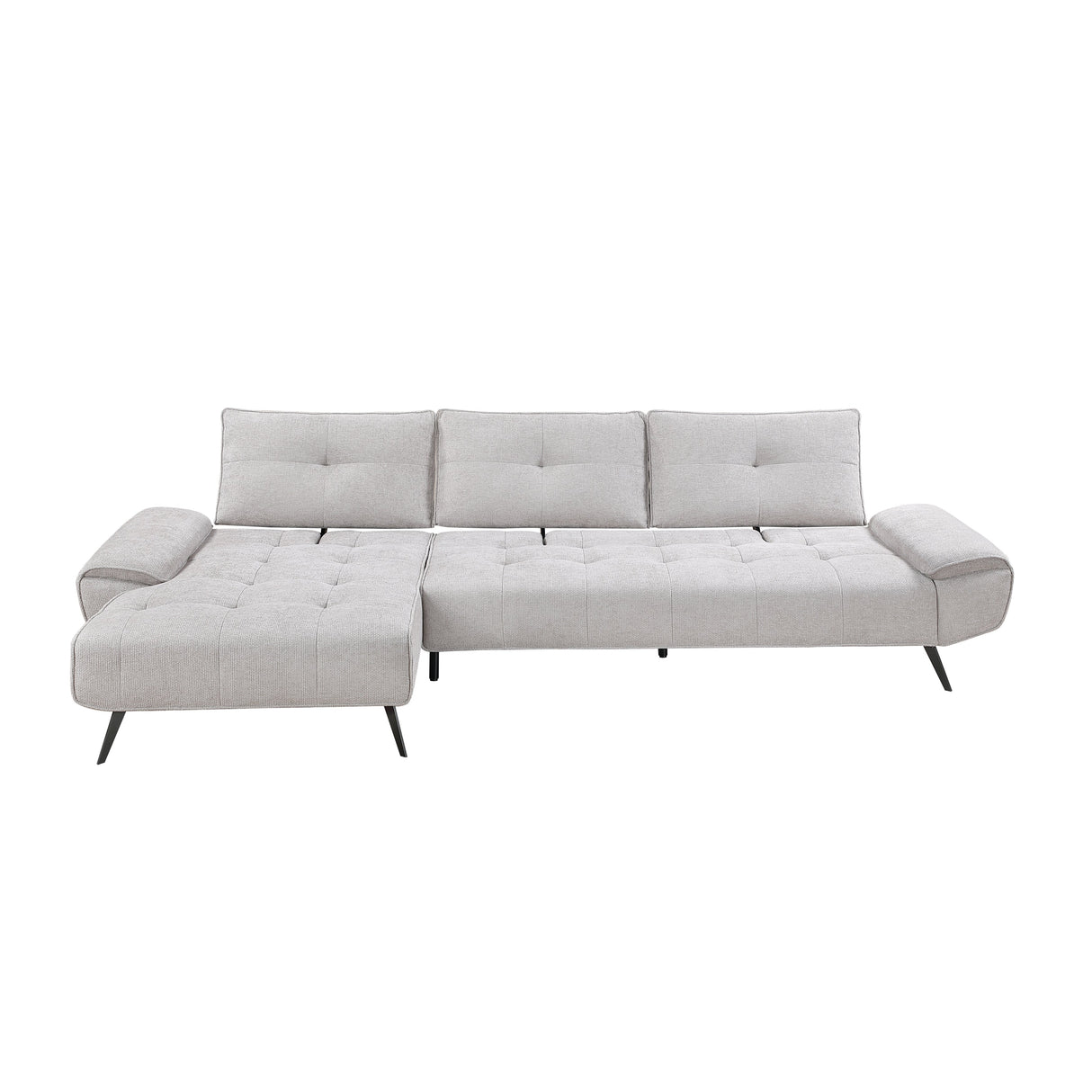Dominic Light Gray 2-Piece Sectional with Left Chaise and Dual-position Backs by Homelegance at Eve Furniture
