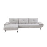 Dominic Light Gray 2-Piece Sectional with Left Chaise and Dual-position Backs by Homelegance at Eve Furniture