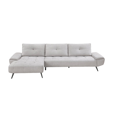 Dominic Light Gray 2-Piece Sectional with Left Chaise and Dual-position Backs by Homelegance at Eve Furniture