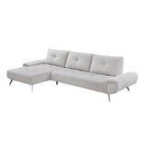 Dominic Light Gray 2-Piece Sectional with Left Chaise and Dual-position Backs by Homelegance at Eve Furniture