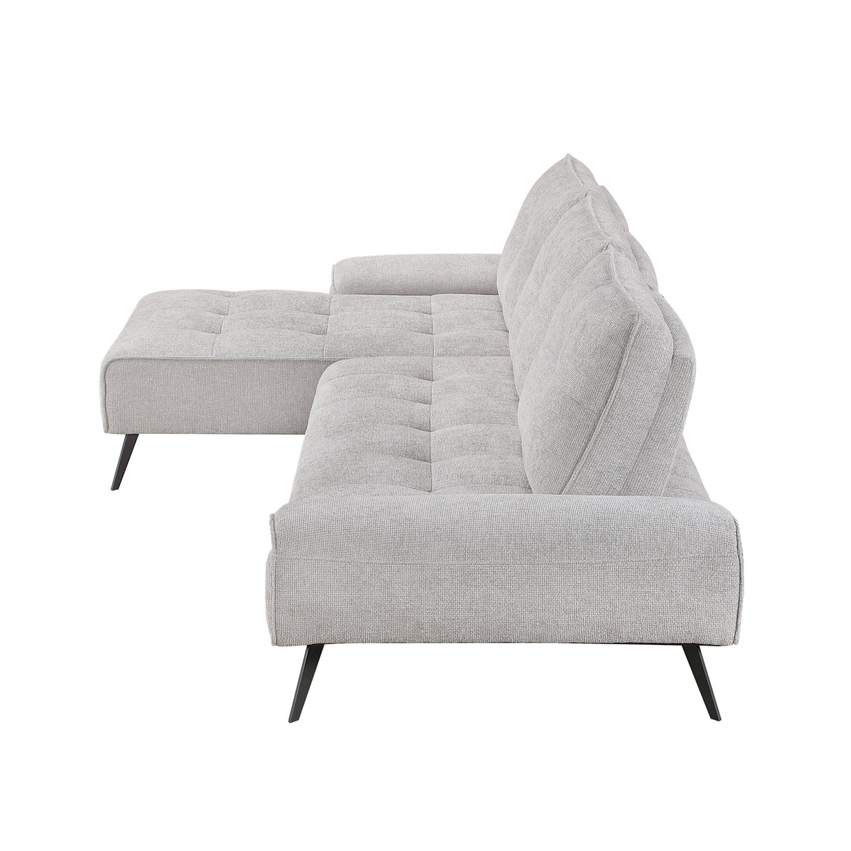 Dominic Light Gray 2-Piece Sectional with Left Chaise and Dual-position Backs by Homelegance at Eve Furniture