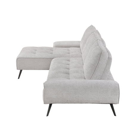 Dominic Light Gray 2-Piece Sectional with Left Chaise and Dual-position Backs by Homelegance at Eve Furniture