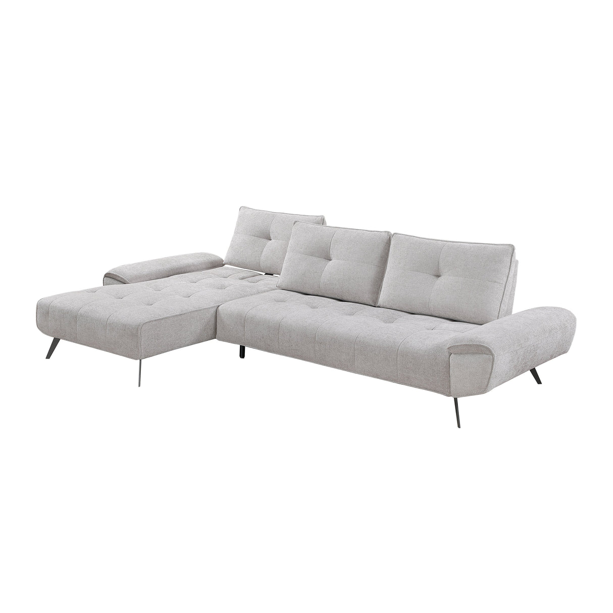 Dominic Light Gray 2-Piece Sectional with Left Chaise and Dual-position Backs by Homelegance at Eve Furniture