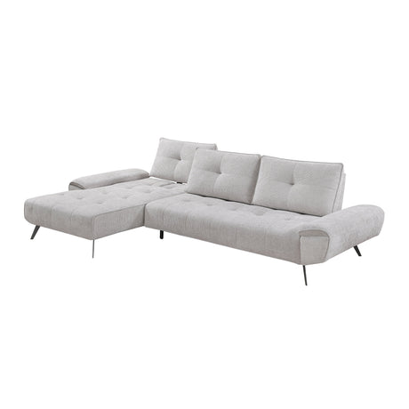 Dominic Light Gray 2-Piece Sectional with Left Chaise and Dual-position Backs by Homelegance at Eve Furniture