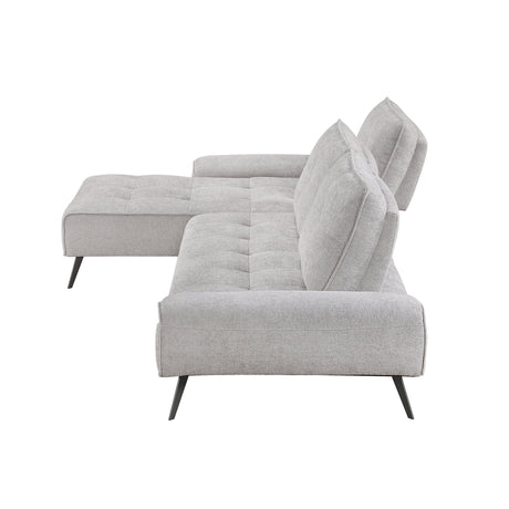 Dominic Light Gray 2-Piece Sectional with Left Chaise and Dual-position Backs by Homelegance at Eve Furniture