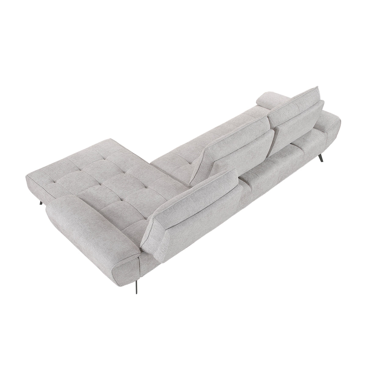 Dominic Light Gray 2-Piece Sectional with Right Chaise and Dual-position Backs by Homelegance at Eve Furniture