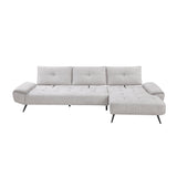Dominic Light Gray 2-Piece Sectional with Right Chaise and Dual-position Backs by Homelegance at Eve Furniture