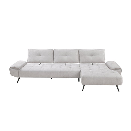 Dominic Light Gray 2-Piece Sectional with Right Chaise and Dual-position Backs by Homelegance at Eve Furniture