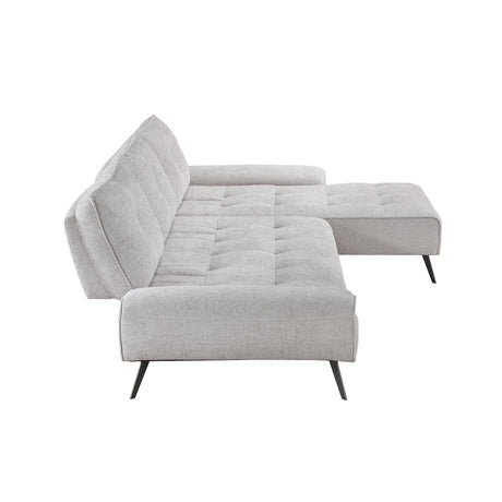 Dominic Light Gray 2-Piece Sectional with Right Chaise and Dual-position Backs by Homelegance at Eve Furniture