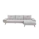 Dominic Light Gray 2-Piece Sectional with Right Chaise and Dual-position Backs by Homelegance at Eve Furniture