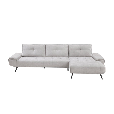 Dominic Light Gray 2-Piece Sectional with Right Chaise and Dual-position Backs by Homelegance at Eve Furniture