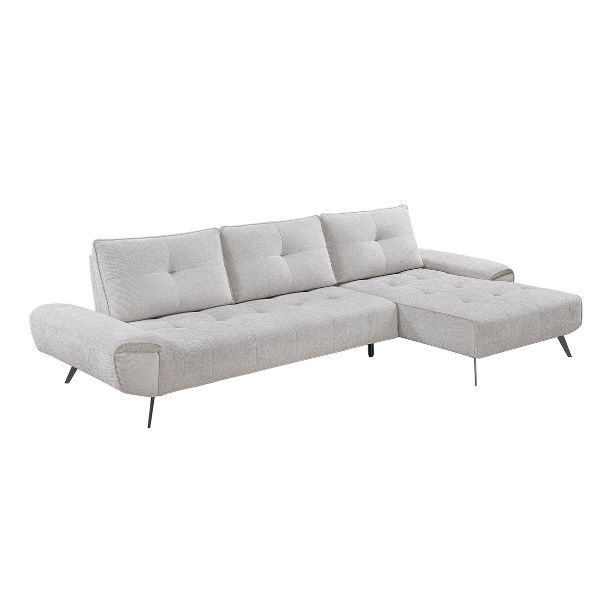 Dominic Light Gray 2-Piece Sectional with Right Chaise and Dual-position Backs by Homelegance at Eve Furniture