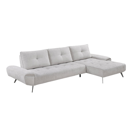 Dominic Light Gray 2-Piece Sectional with Right Chaise and Dual-position Backs by Homelegance at Eve Furniture