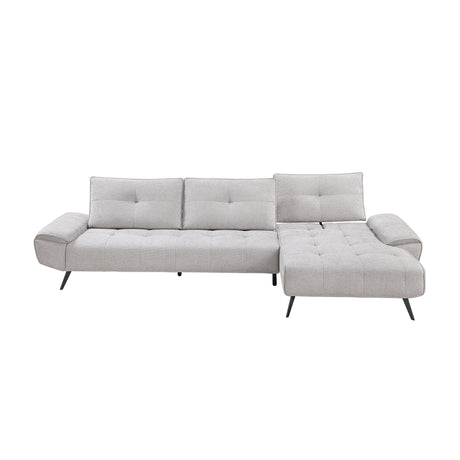 Dominic Light Gray 2-Piece Sectional with Right Chaise and Dual-position Backs by Homelegance at Eve Furniture