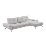 Dominic Light Gray 2-Piece Sectional with Right Chaise and Dual-position Backs by Homelegance at Eve Furniture