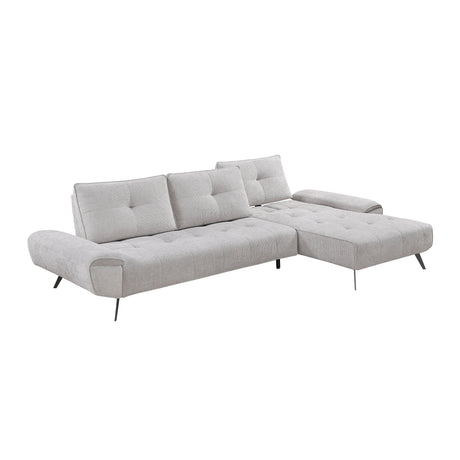 Dominic Light Gray 2-Piece Sectional with Right Chaise and Dual-position Backs by Homelegance at Eve Furniture