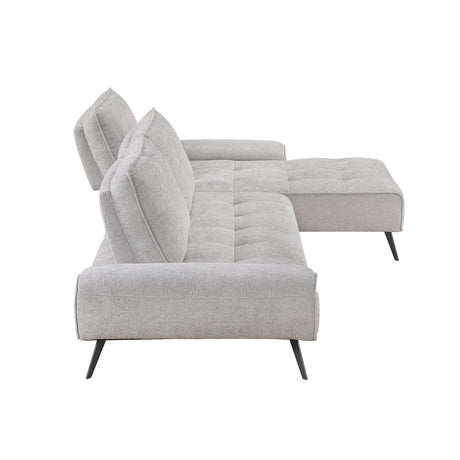 Dominic Light Gray 2-Piece Sectional with Right Chaise and Dual-position Backs by Homelegance at Eve Furniture