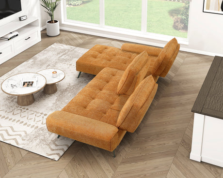 Dominic Orange 2-Piece Sectional with Left Chaise and Dual-position Backs by Homelegance at Eve Furniture