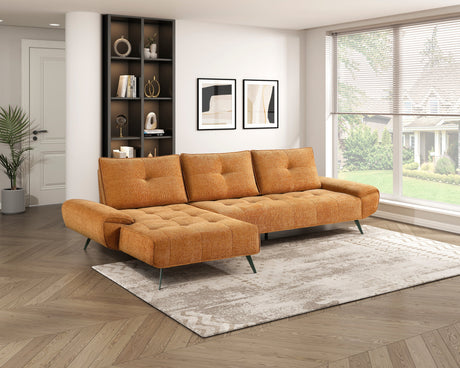 Dominic Orange 2-Piece Sectional with Left Chaise and Dual-position Backs by Homelegance at Eve Furniture