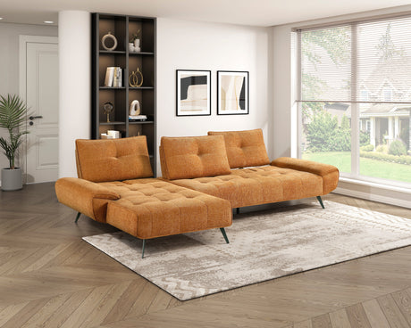 Dominic Orange 2-Piece Sectional with Left Chaise and Dual-position Backs by Homelegance at Eve Furniture