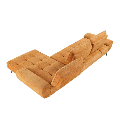 Dominic Orange 2-Piece Sectional with Right Chaise and Dual-position Backs by Homelegance at Eve Furniture