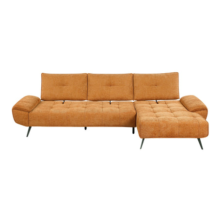 Dominic Orange 2-Piece Sectional with Right Chaise and Dual-position Backs by Homelegance at Eve Furniture