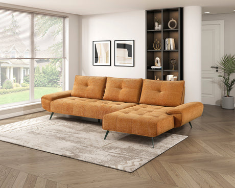 Dominic Orange 2-Piece Sectional with Right Chaise and Dual-position Backs by Homelegance at Eve Furniture
