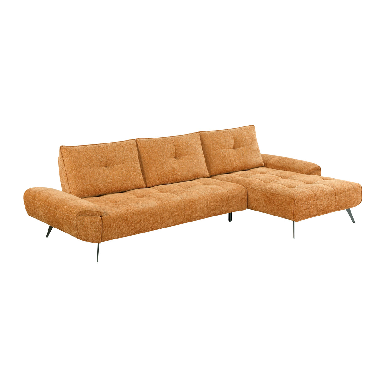 Dominic Orange 2-Piece Sectional with Right Chaise and Dual-position Backs by Homelegance at Eve Furniture