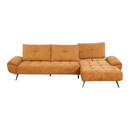 Dominic Orange 2-Piece Sectional with Right Chaise and Dual-position Backs by Homelegance at Eve Furniture
