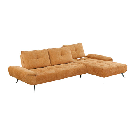 Dominic Orange 2-Piece Sectional with Right Chaise and Dual-position Backs by Homelegance at Eve Furniture