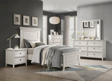 Donahue White Twin Panel Bed by Homelegance at Eve Furniture