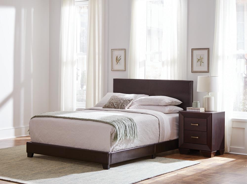 Dorian Brown Upholstered Queen Bed by Coaster at Eve Furniture