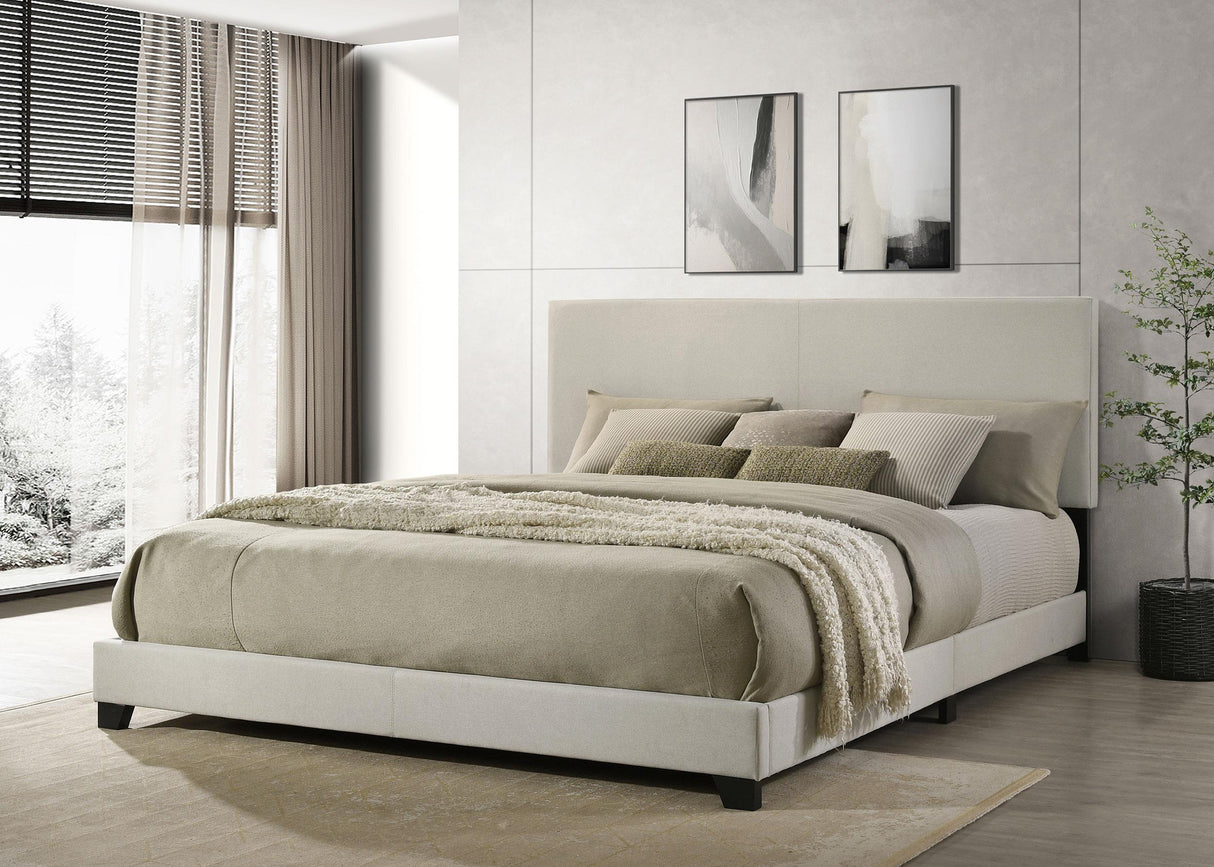 Dorian Cream Upholstered California King Panel Bed by Coaster at Eve Furniture